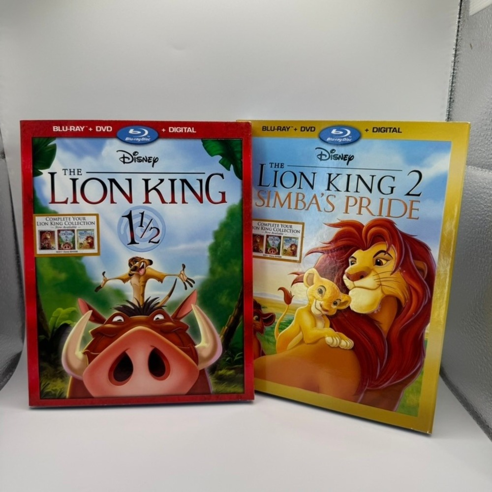 Disney The Lion King 1 1/2 and Lion King 2 Simbas Pride Blu Ray DVD Digital NEW
